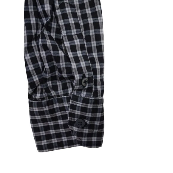 Zara Man Slim Fit Black Check Plaid Long Sleeve Button Up Shirt Men Size M - Picture 4 of 10